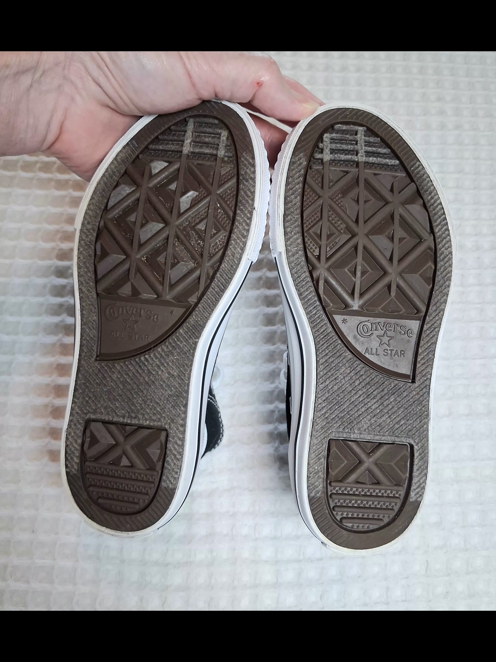 Converse Black Canvas High-Top Sneakers with White Accents Unisex Kids Size 11 - Picture 9 of 13